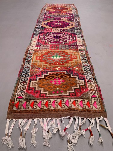 Vintage turkish tribal runner - vintage,