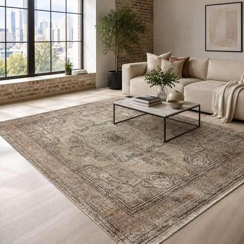 Non slip area rug - area, brown