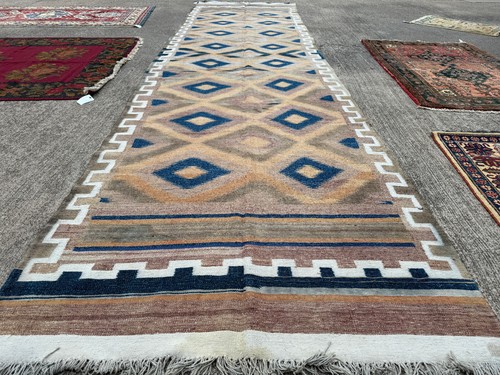 Wide antique runner rug - runner,