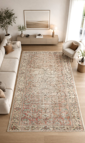 Antique turkish oushak - rug, –